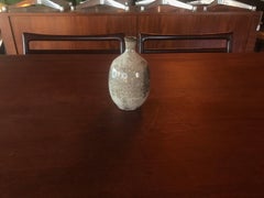 Small Studio Crackle Glazed Ceramic Weed Pot Pottery Vintage Midcentury Vase