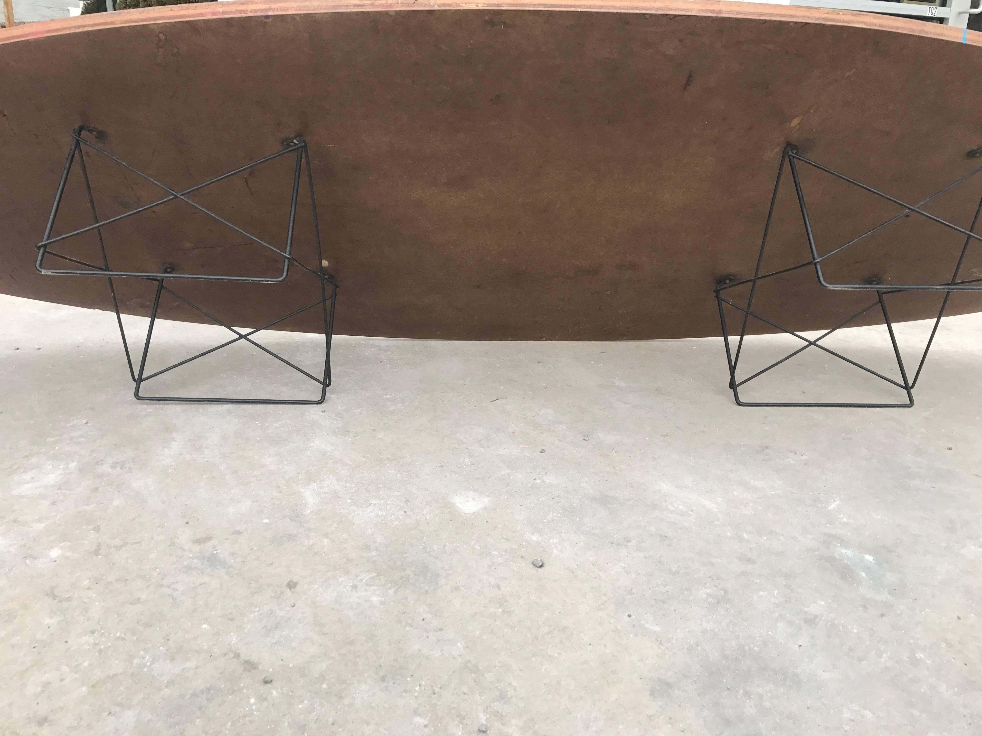 Actual All Original 1950s Vintage Eames Elliptical Coffee Table In Good Condition In Salt Lake City, UT