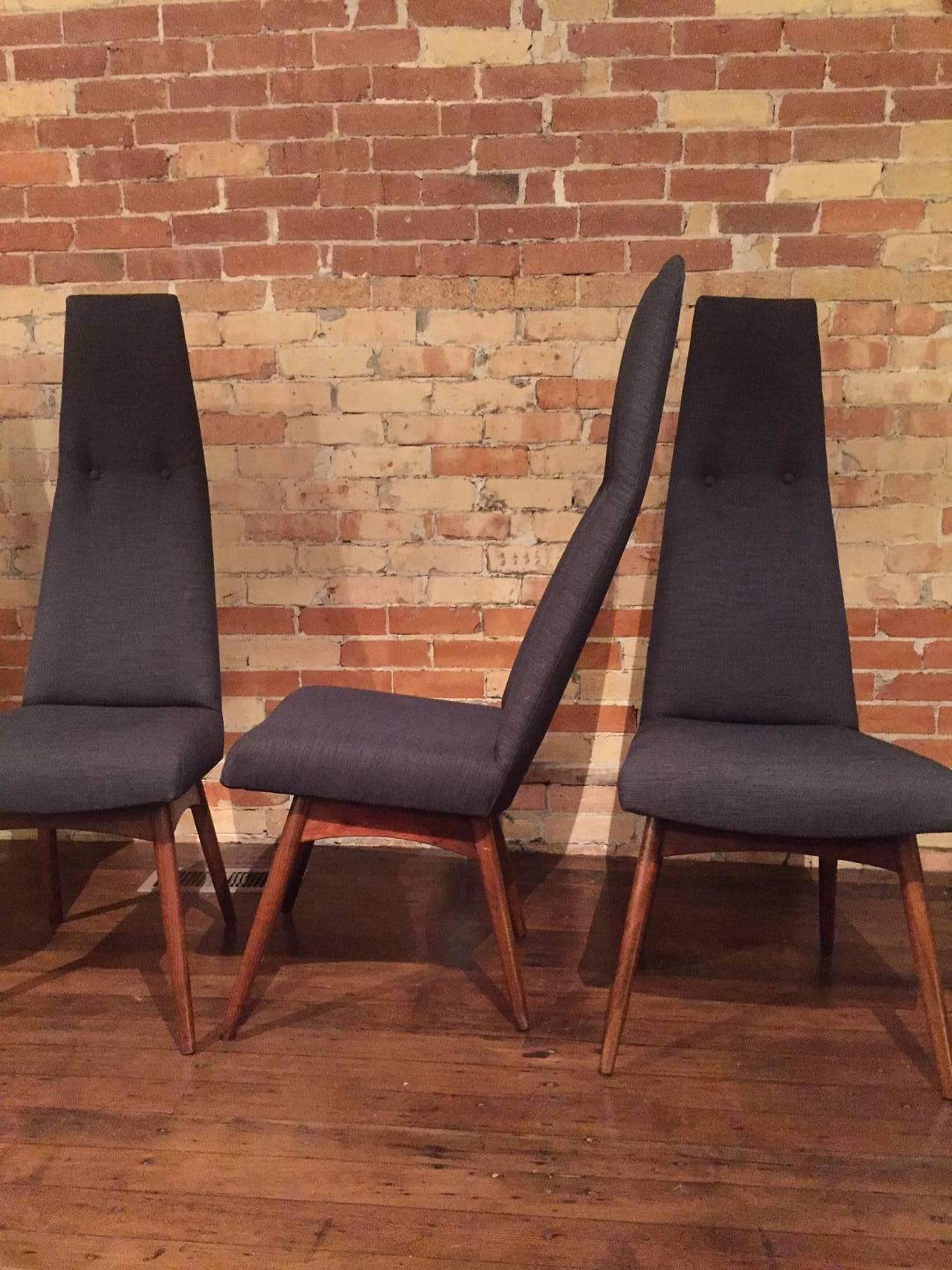 Four Adrian Pearsall Tall Back Dining Chairs Designed for Craft Associates In Good Condition In Salt Lake City, UT