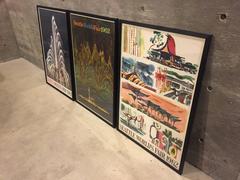 Set of Three Authentic 1962 World's Fair Posters Professionally Framed