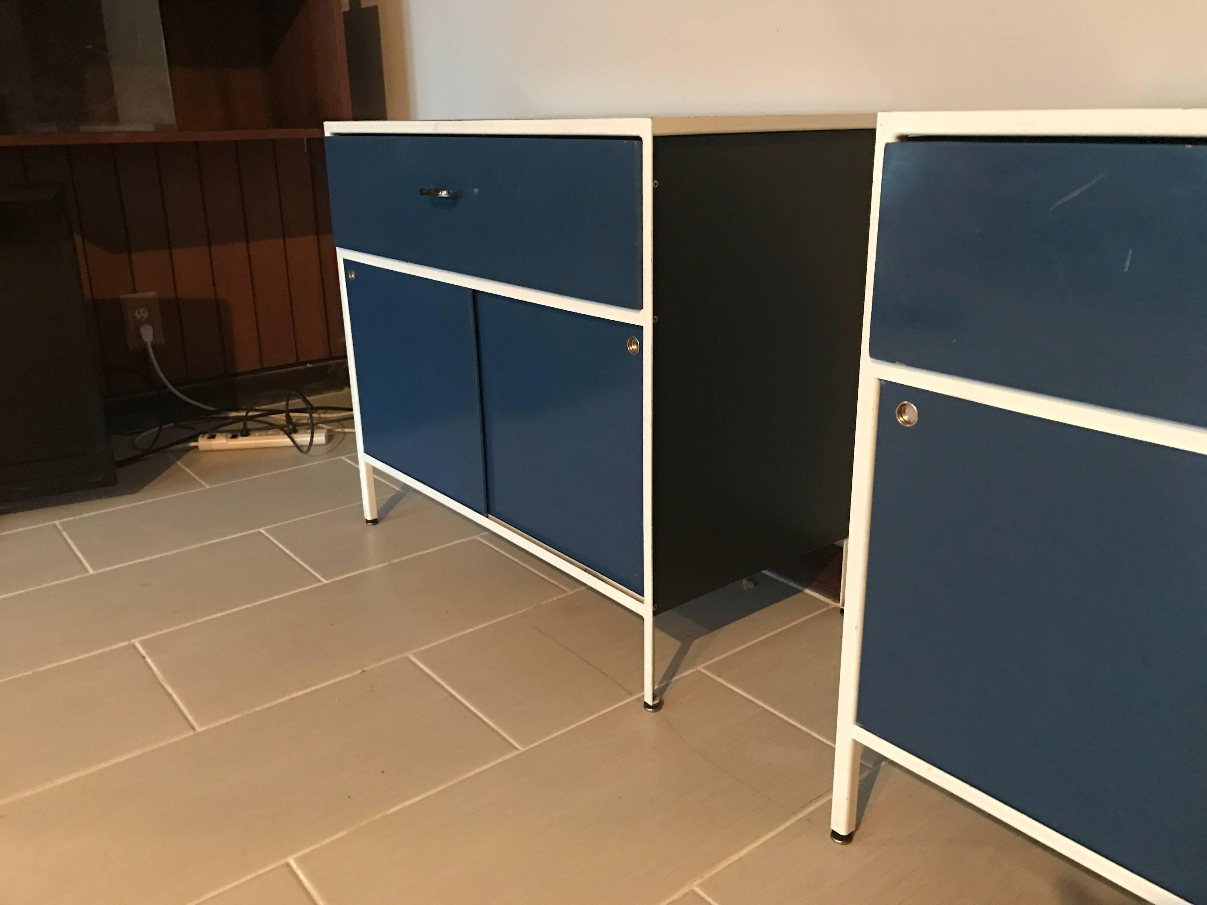 Pair of George Nelson Steel Frame Cabinets for Herman Miller 1