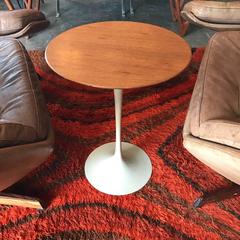 Vintage Eero Saarinen for Knoll Walnut Top Tulip Side Table