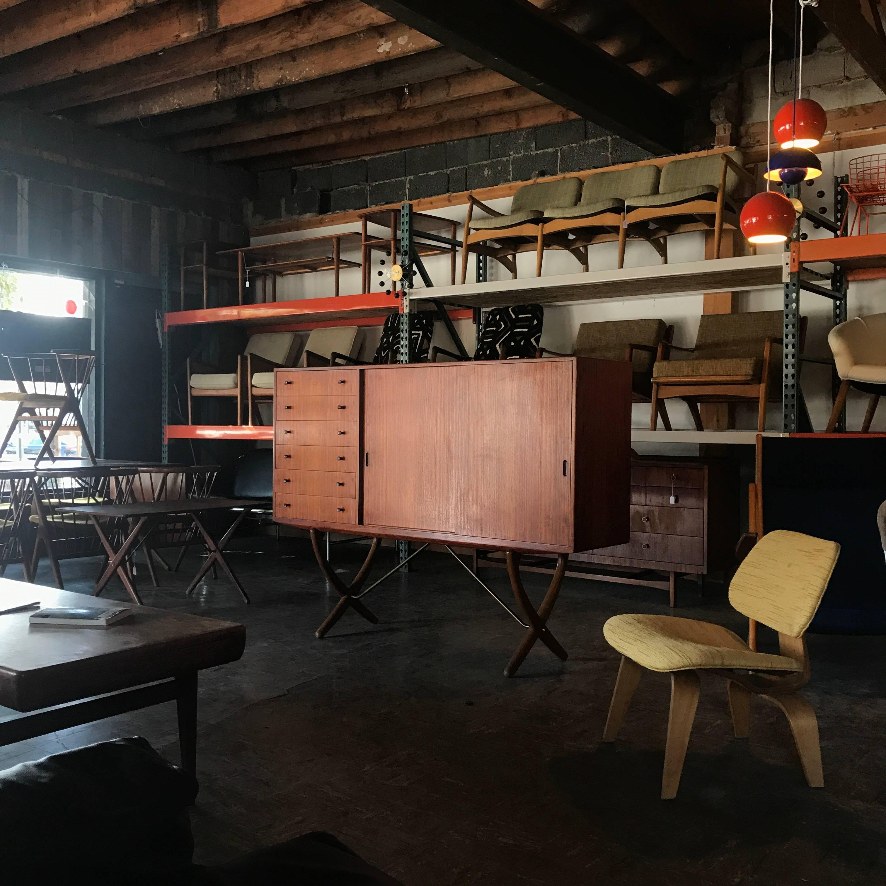 Brass Hans J Wegner CH-304 Teak and Oak Credenza by Carl Hansen and Son