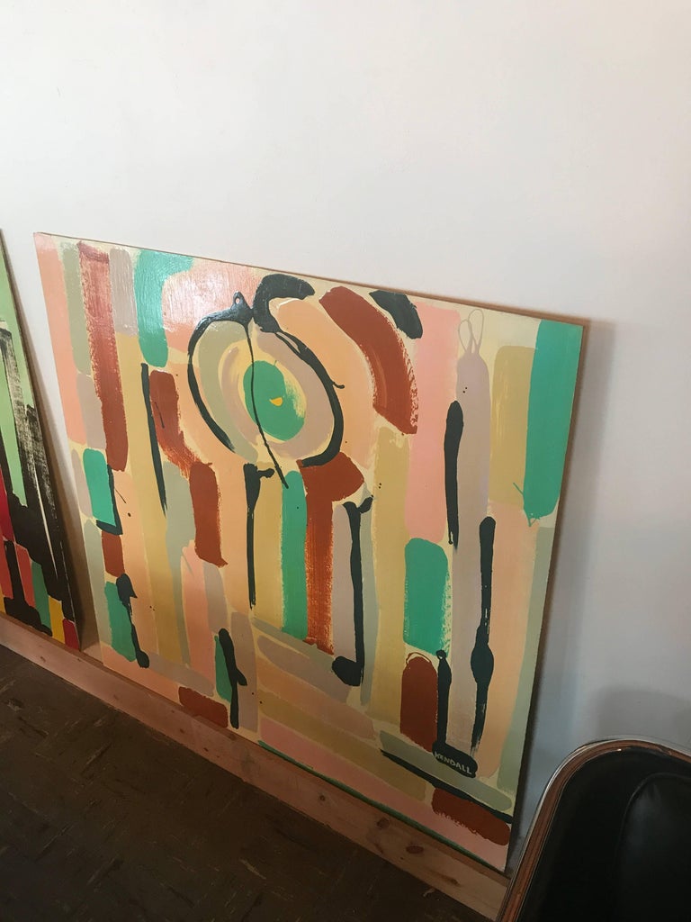 Vintage Richard Kendall Large Abstract Painting Art, 1970s, Midcentury