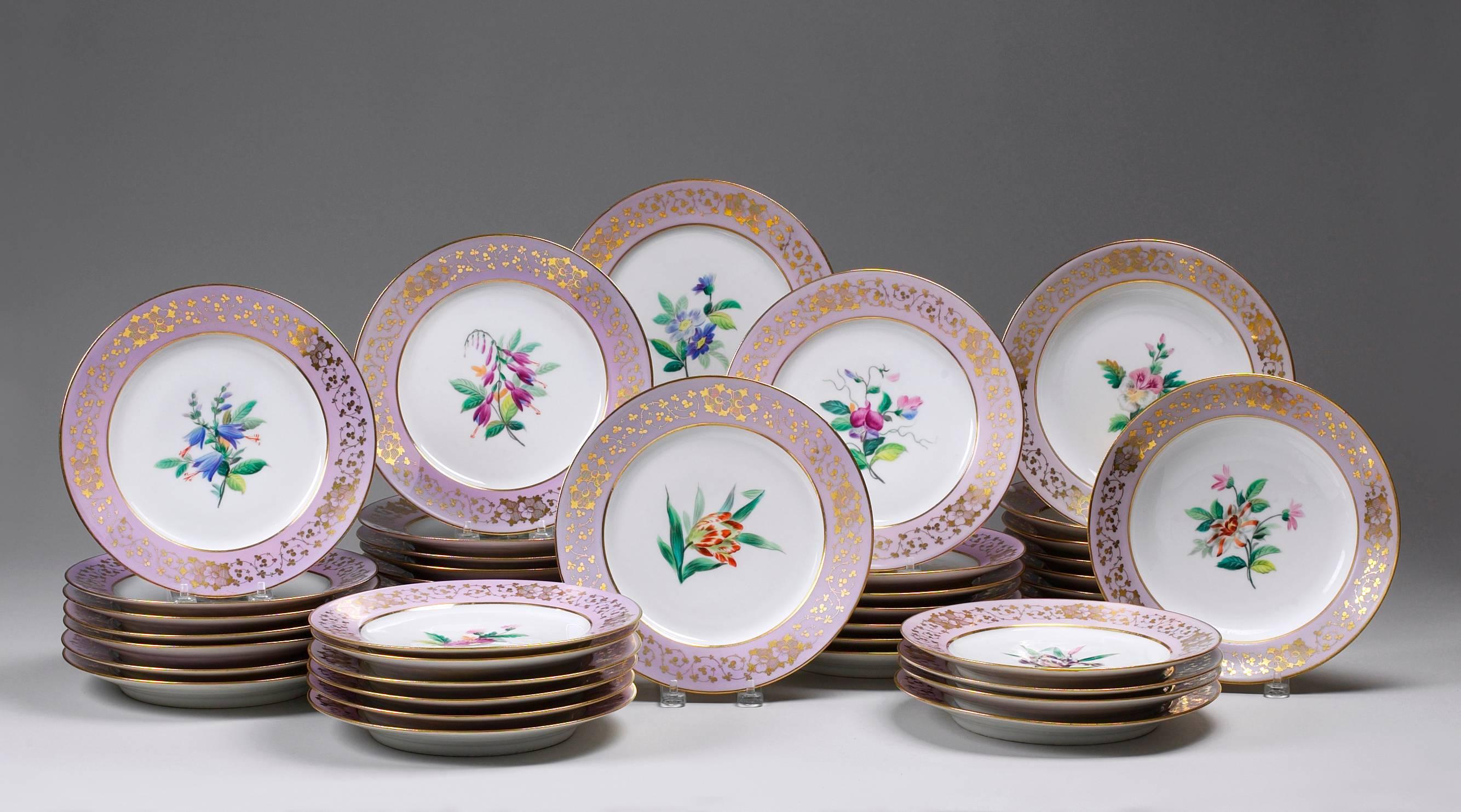 Rococo Revival French Haviland Limoges Porcelain Dinner and Dessert Service, S/150 Items For Sale