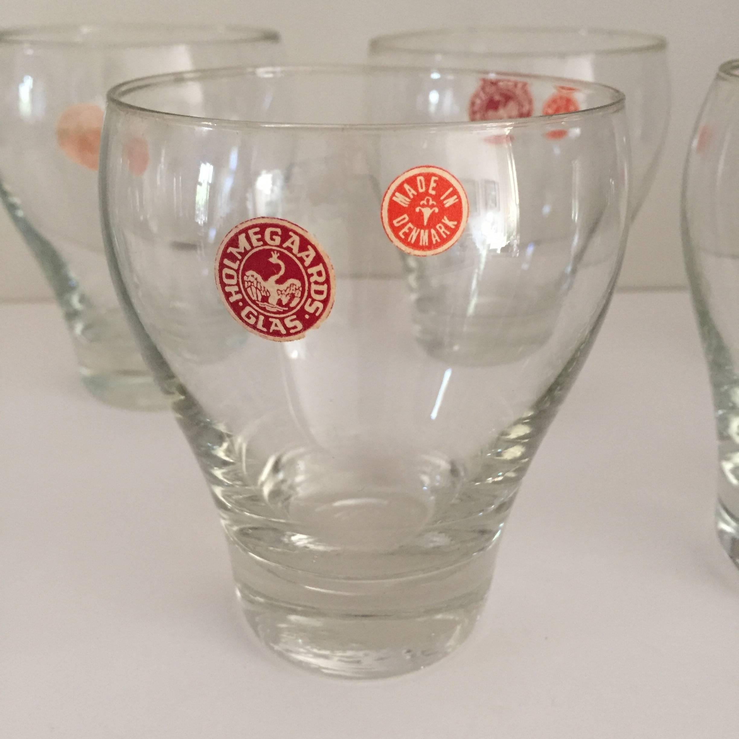 Mid-Century Modern Per Lütken Holmegaard Danish Glass Tumblers, Eight For Sale