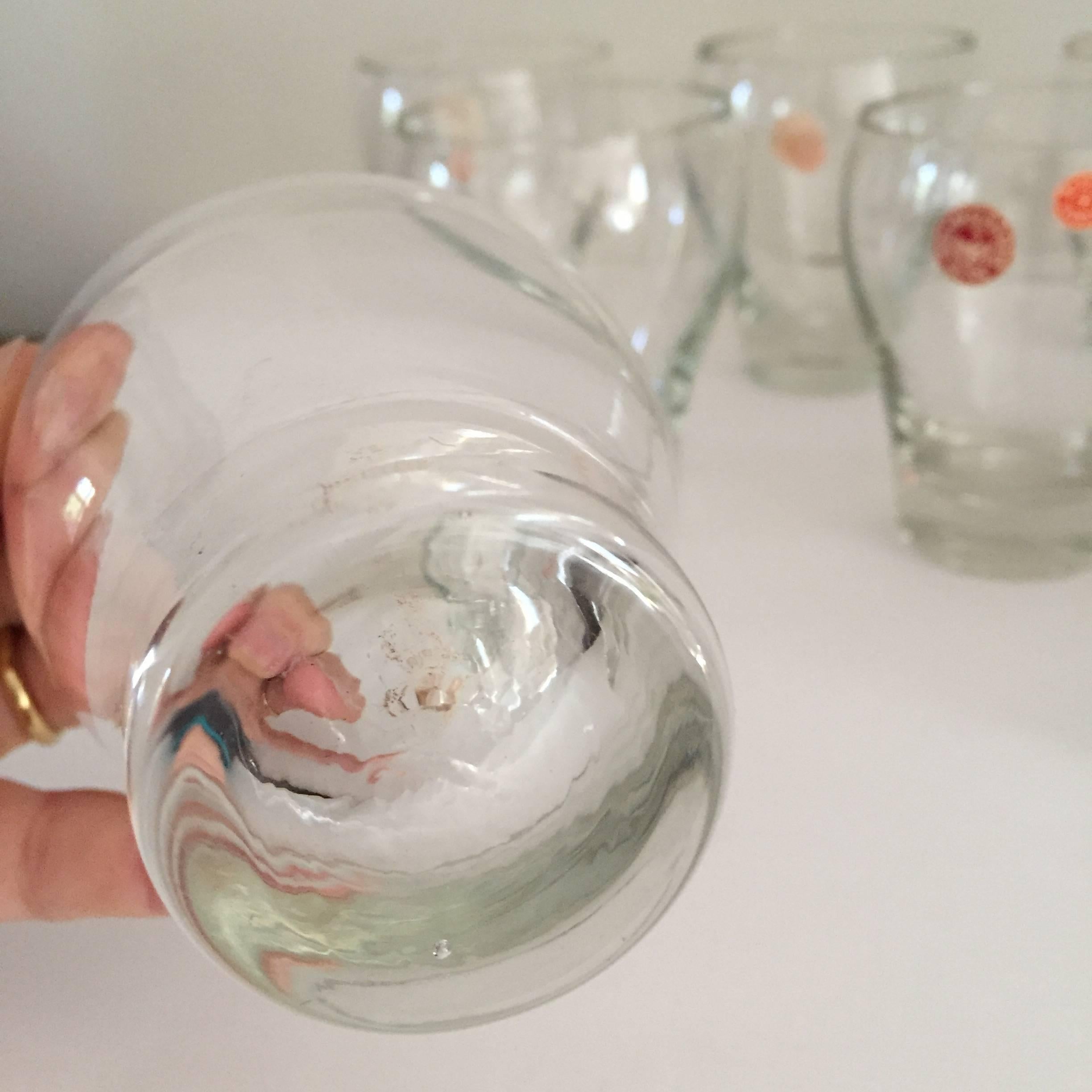 Molded Per Lütken Holmegaard Danish Glass Tumblers, Eight For Sale