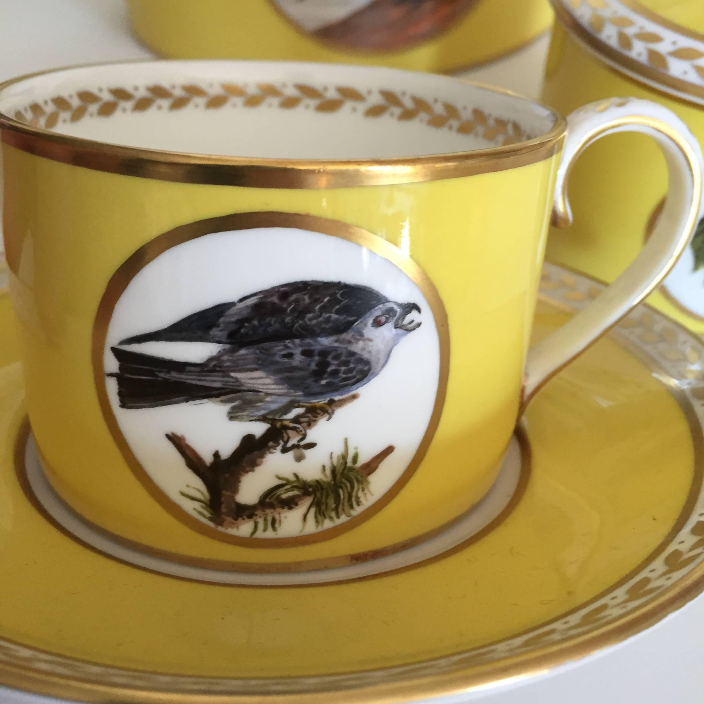 Hand-Painted Audubon Bone China Seven-Piece Teaset by The Bespoke Porcelain Company