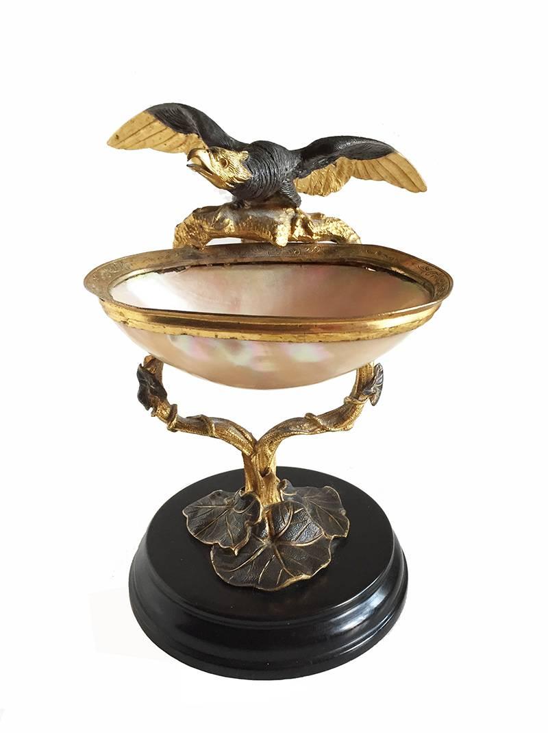 Renaissance Revival Continental Beaux Arts Silver, Parcel-Gilt and Shell-form Footed Bowl or Card Ho For Sale