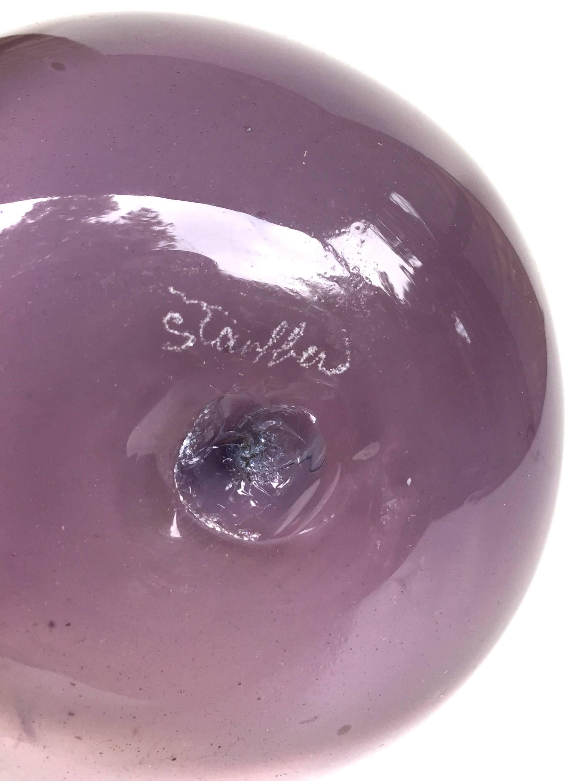 20th Century Studio Art Glass Richard Stauffer Amethyst Purple Blown Glass Vase