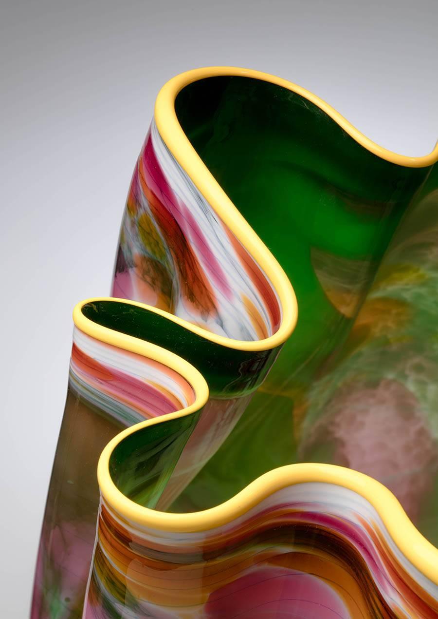 Molded American Dale Chihuly, Blown Glass Massive Seaform Bowl, 1988 For Sale
