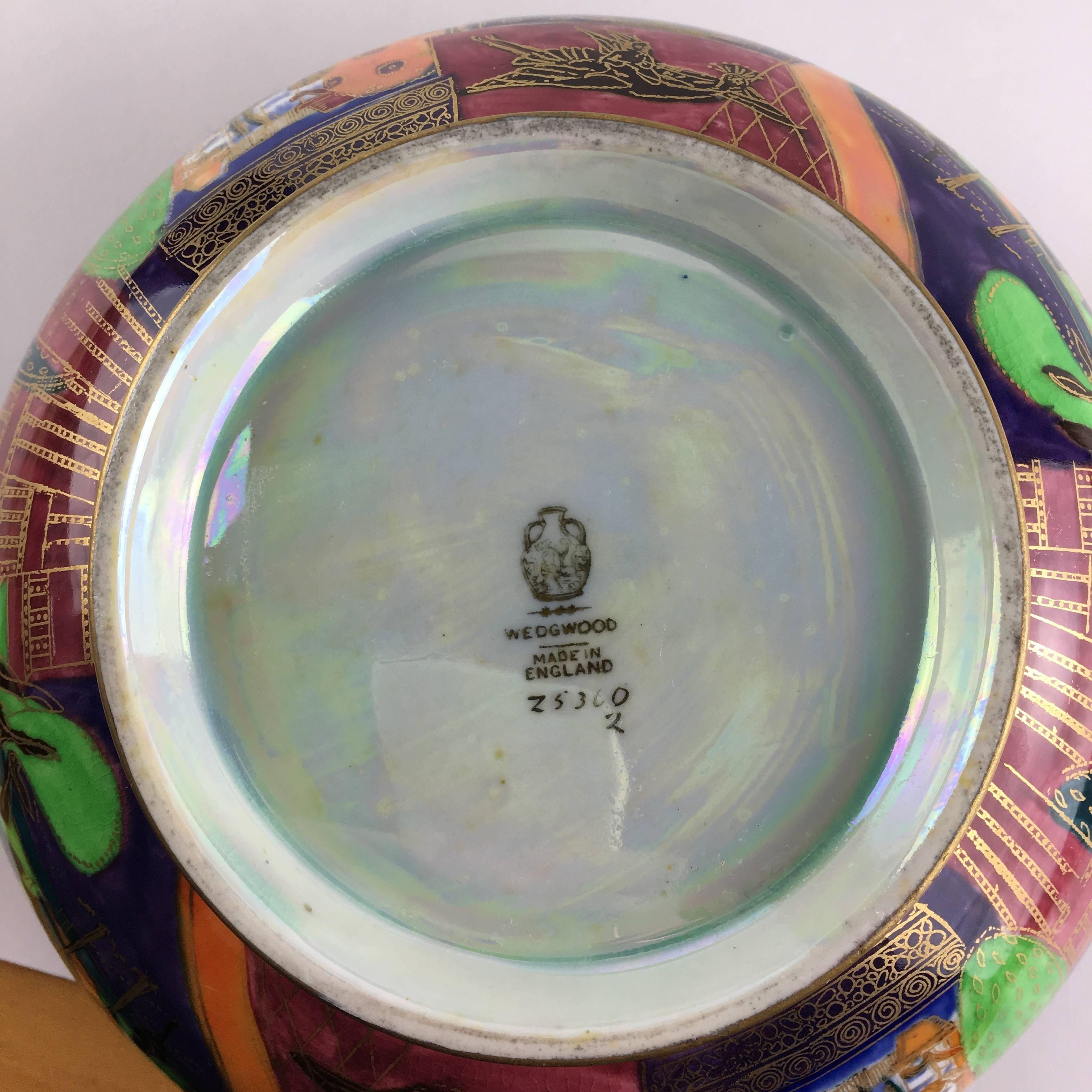 Wedgwood Fairyland Flame Lustre Porcelain Art Deco Serving Bowl For Sale 1