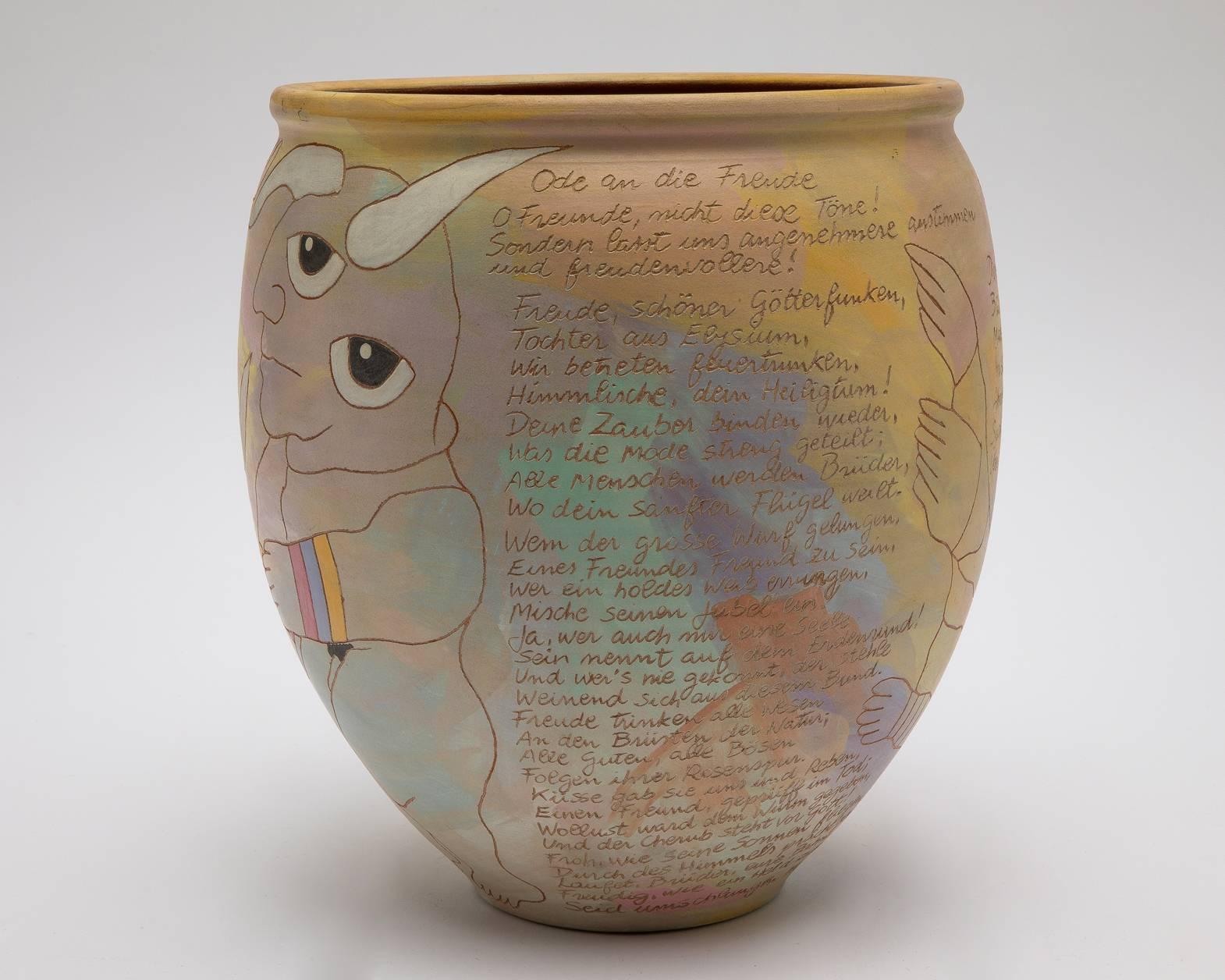 American Washington Ledesma Contemporary Pottery Ceramic Jar, Dated 1984 In Excellent Condition For Sale In Brooklyn, NY