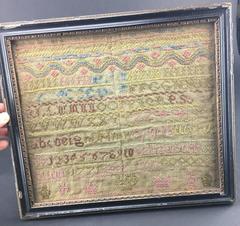 American Folk Art Child's Sampler, Late 19th Century