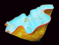 Dale Chihuly Blown Glass Monumental Yellow Green Macchia