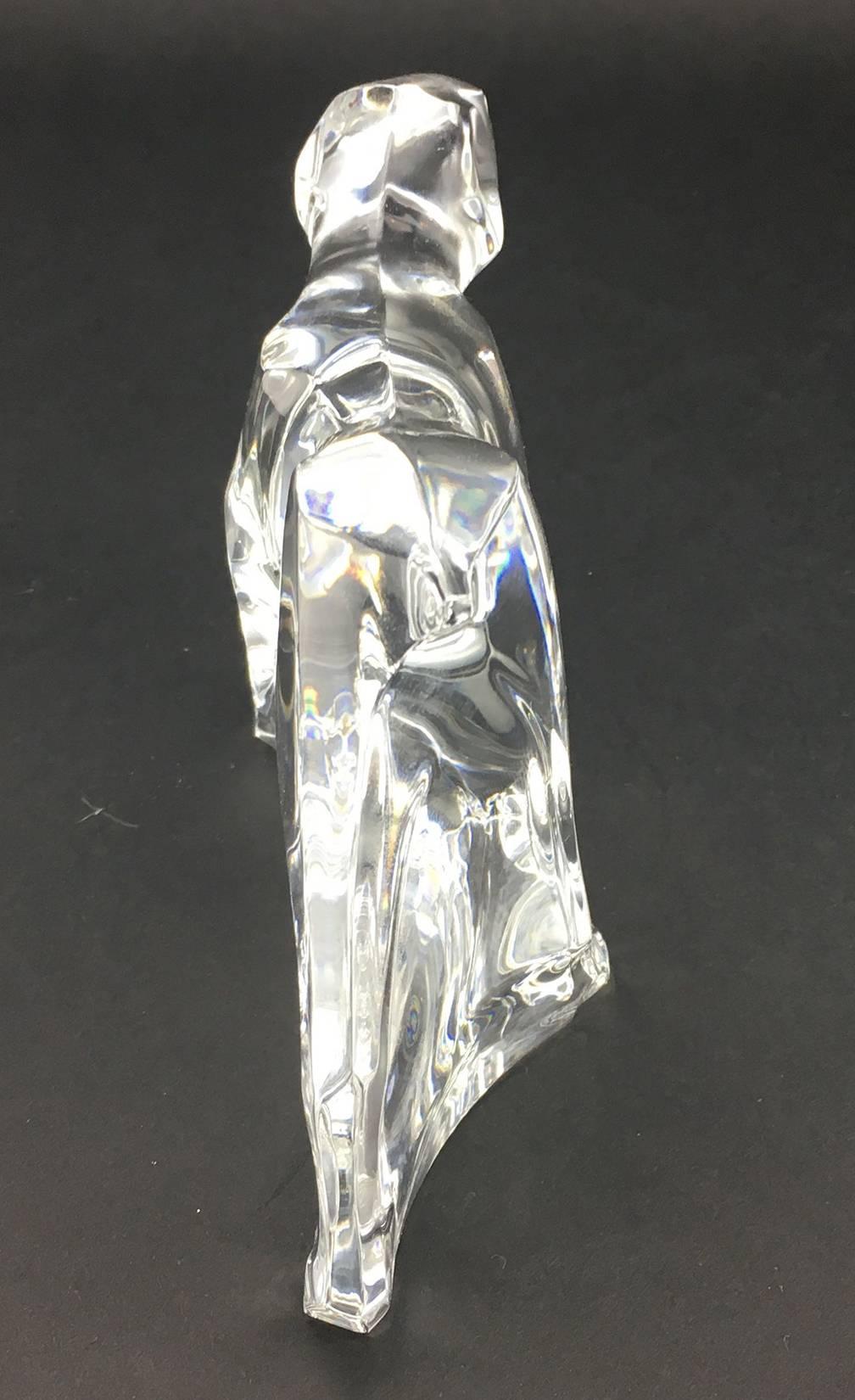 Modern Baccarat Crystal Figure of a Pointer or Spaniel Dog For Sale