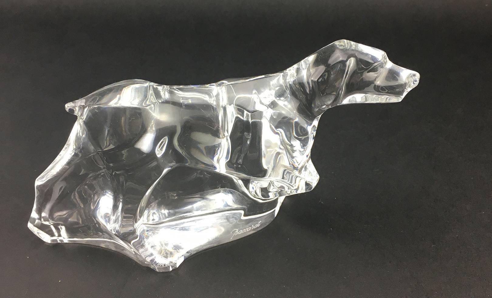 Baccarat Crystal Figure of a Pointer or Spaniel Dog In Excellent Condition For Sale In Brooklyn, NY