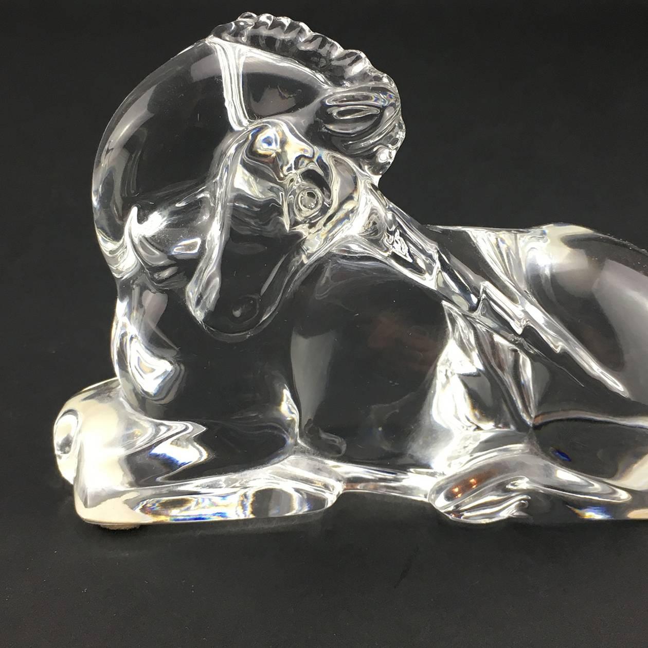 Modern Baccarat Crystal Sculptural Figure of a Unicorn