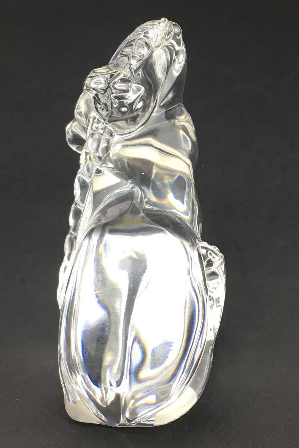 Molded Baccarat Crystal Sculptural Figure of a Unicorn