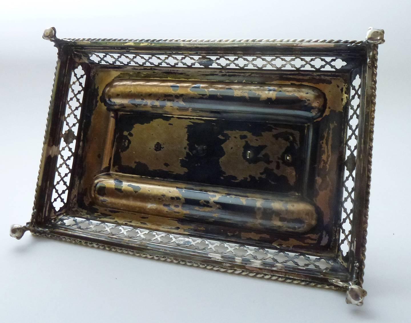 Great Britain (UK) English Victorian Sheffield Silver Plate Inkstand For Sale