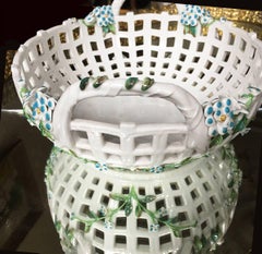 German Helena Wolfsohn Porcelain Round Two-Handled Basket