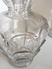 French Cut Crystal Blown and Molded Glass Pair of Decanters, circa 1880