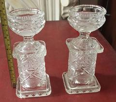 German "Imperial" Glass Master Salt of Urn on Column Form, circa 1920