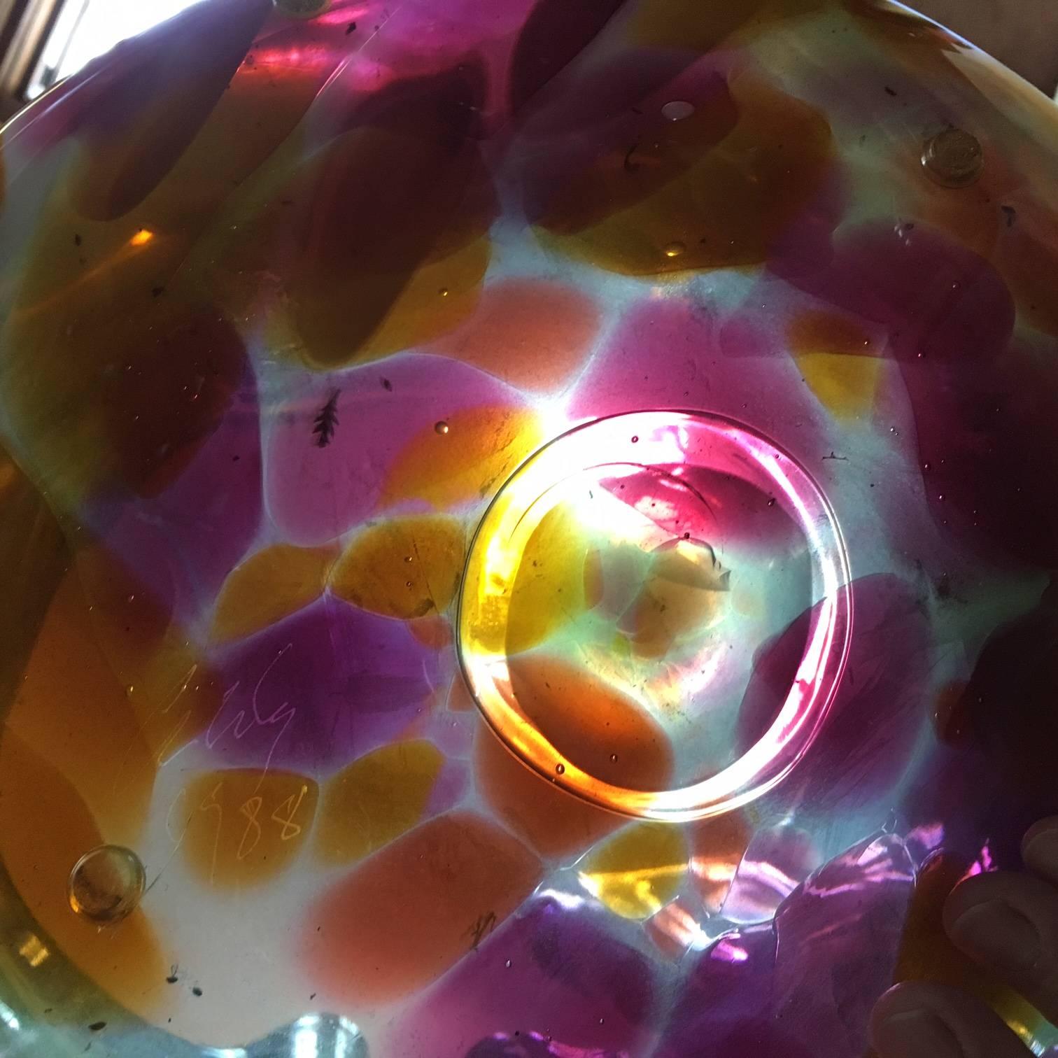 20th Century American Dale Chihuly, Blown Glass Massive Seaform Bowl, 1988 For Sale