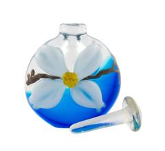 American Richard Jolley Studio Glass Dogwood Scent Flagon