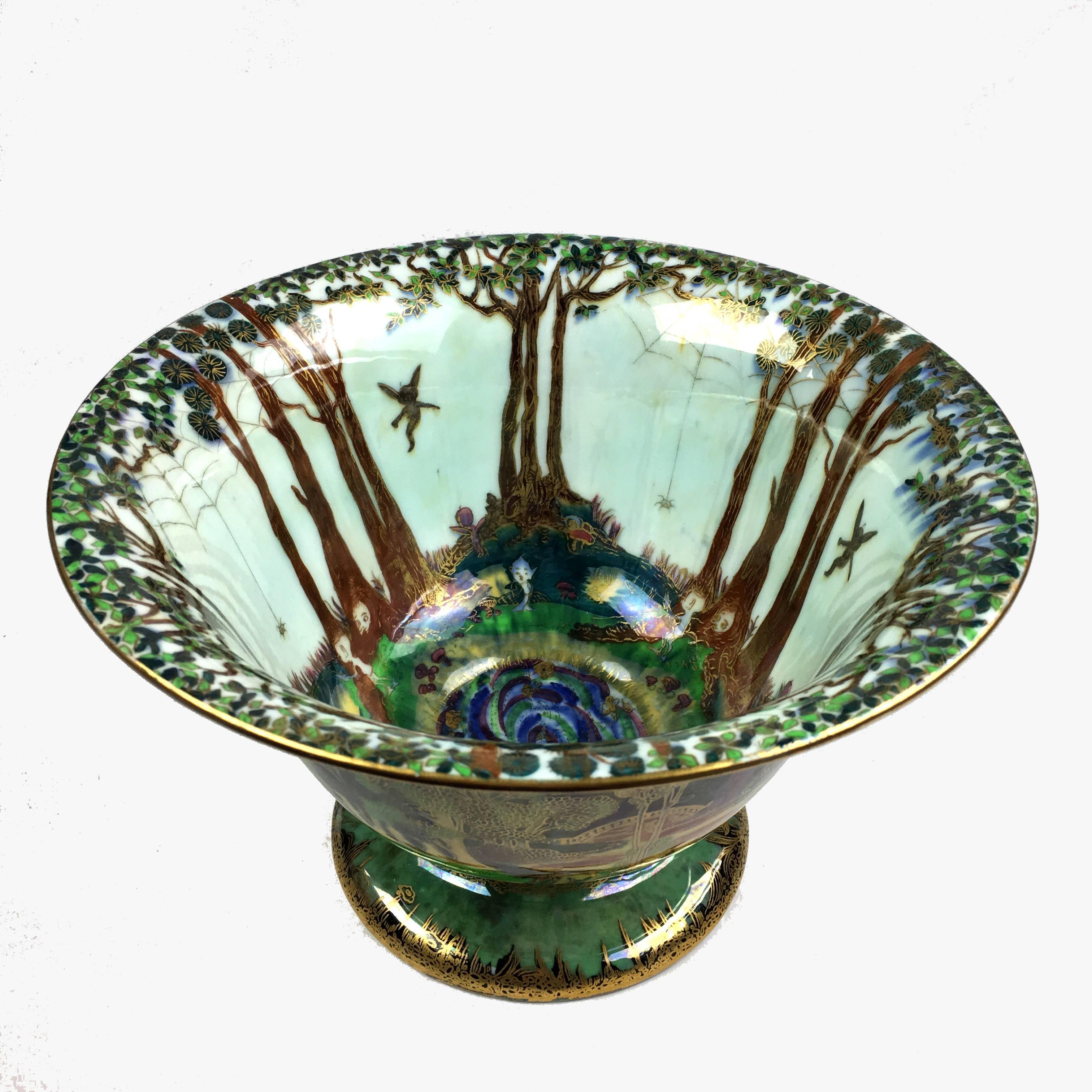 English Wedgwood Art Deco Porcelain Fairyland Lustre Center Bowl For Sale
