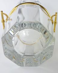 Baccarat Crystal Harcourt Pattern Moulin Rouge Champagne Cooler with Gold
