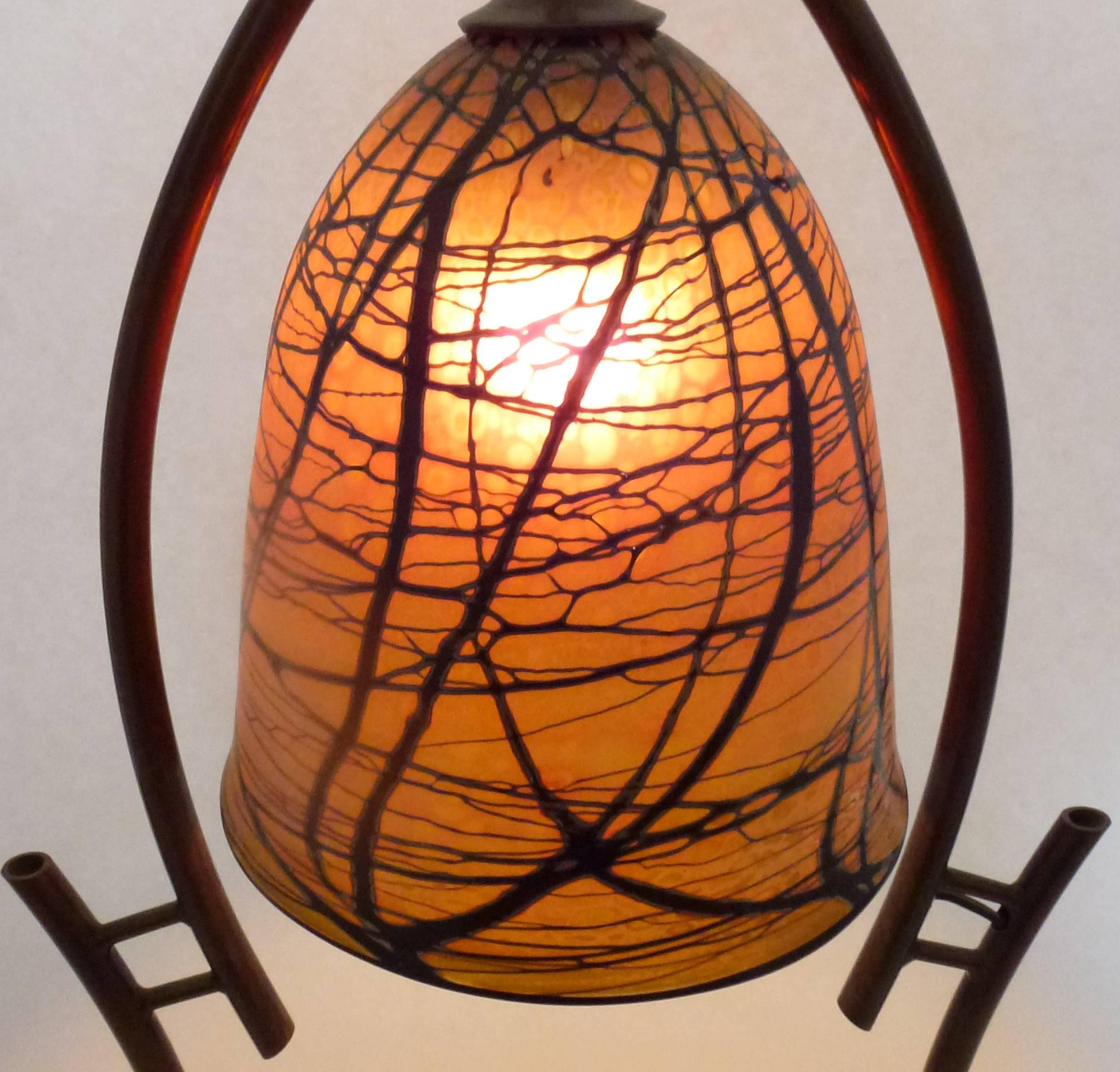 Organic Modern Joe Clearman Contemporary Studio Art Glass Table Lamp For Sale