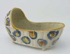English Staffordshire Pearlware Prattware Model of a Cradle