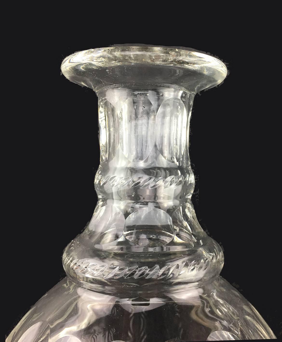 American Molded Pattern Glass Decanter, 20th Century For Sale