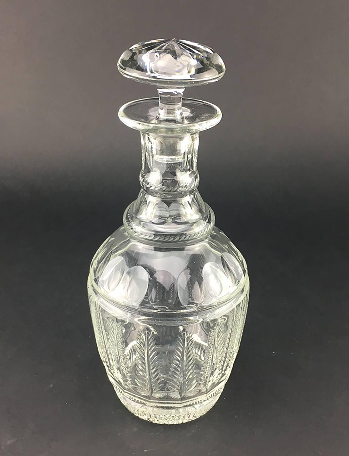 Molded Pattern Glass Decanter, 20th Century In Excellent Condition For Sale In Brooklyn, NY