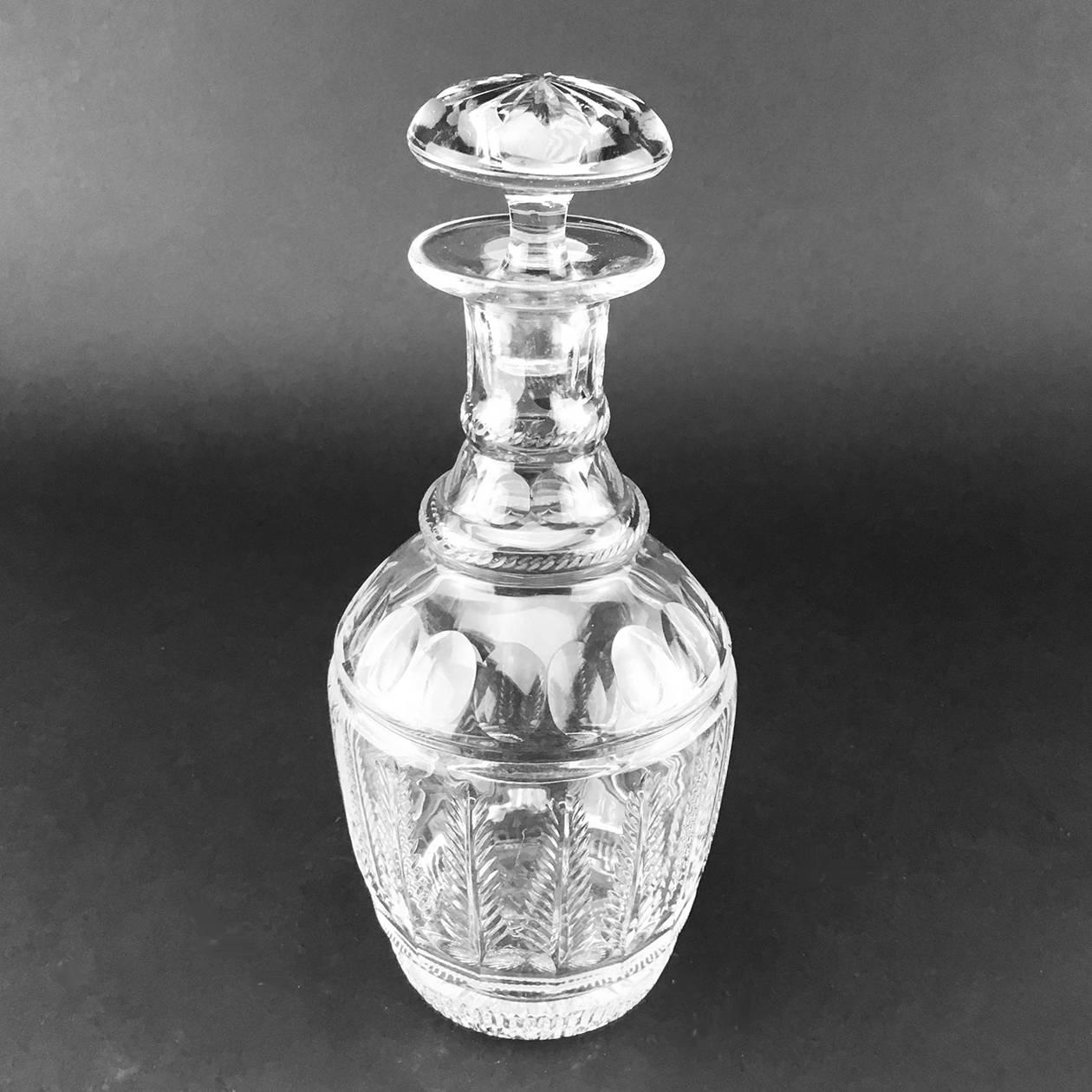 Blown Glass Molded Pattern Glass Decanter, 20th Century For Sale