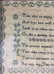 American Folk Art Sampler, Elizabeth Sarah Wilcox, Mid-19th Century