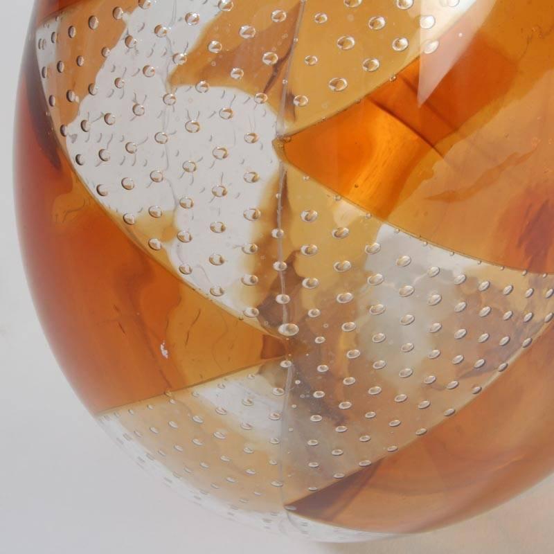 Rare intarsio vase by Barovier & Toso, 1961-1963.

Glass with inclusions, alternating orange and ochre glass tesserae.
Dimension: 33.2 cm (13.1 in).

Literature: I Vetri di Murano, Bestetti, unpaginated, illustrates form and technique Art of