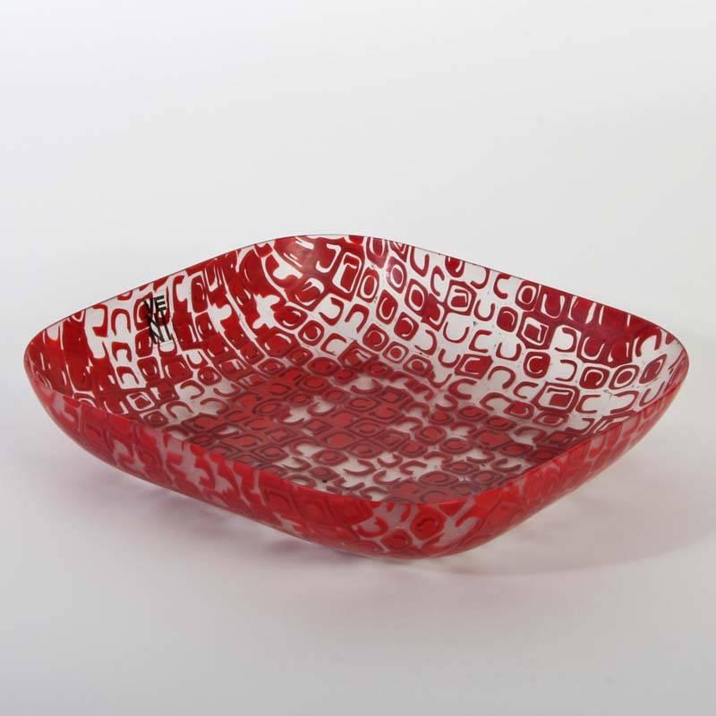 Murrine bowl designed by Ludovico Diaz de Santillana and executed by Venini, Murano (I) in the 1960s. Its a bowl, made by Murrines, fused and melted. Its signed with incised signature 