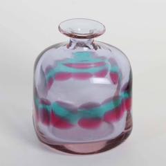 Vase Cenedese 1968 Antonio da Ros Uranium Glass with Color Murrines