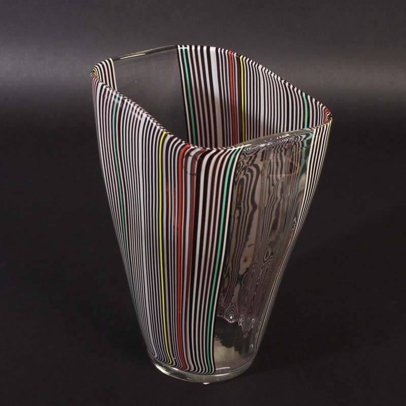 Hand-Crafted Vase by James Carpenter for Venini, Murano 