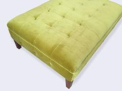 Handmade Ottoman in Ochre Velvet