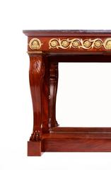 Fine Restauration Mahogany and Gilt Bronze-Mounted Console with a Marble Top