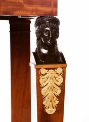 Fine Empire Mahogany and Gilt Bronze Mounted Console with a Black Marble Top