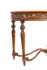 18th Century Italian Gilt and Painted Demilune Console, with Satinwood Top