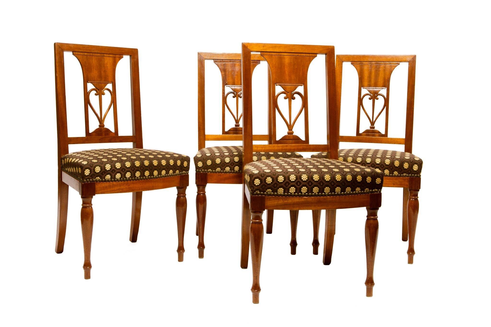 Woodwork Fine Set of 14 Empire Mahogany Dinning Chairs, 12 Side and Two Armchairs For Sale