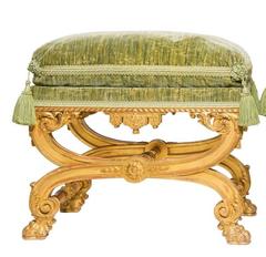 Very Fine Pair of Regence Style Giltwood Tabourets