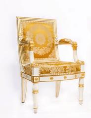 Pair of Painted and Gilt Empire Chairs