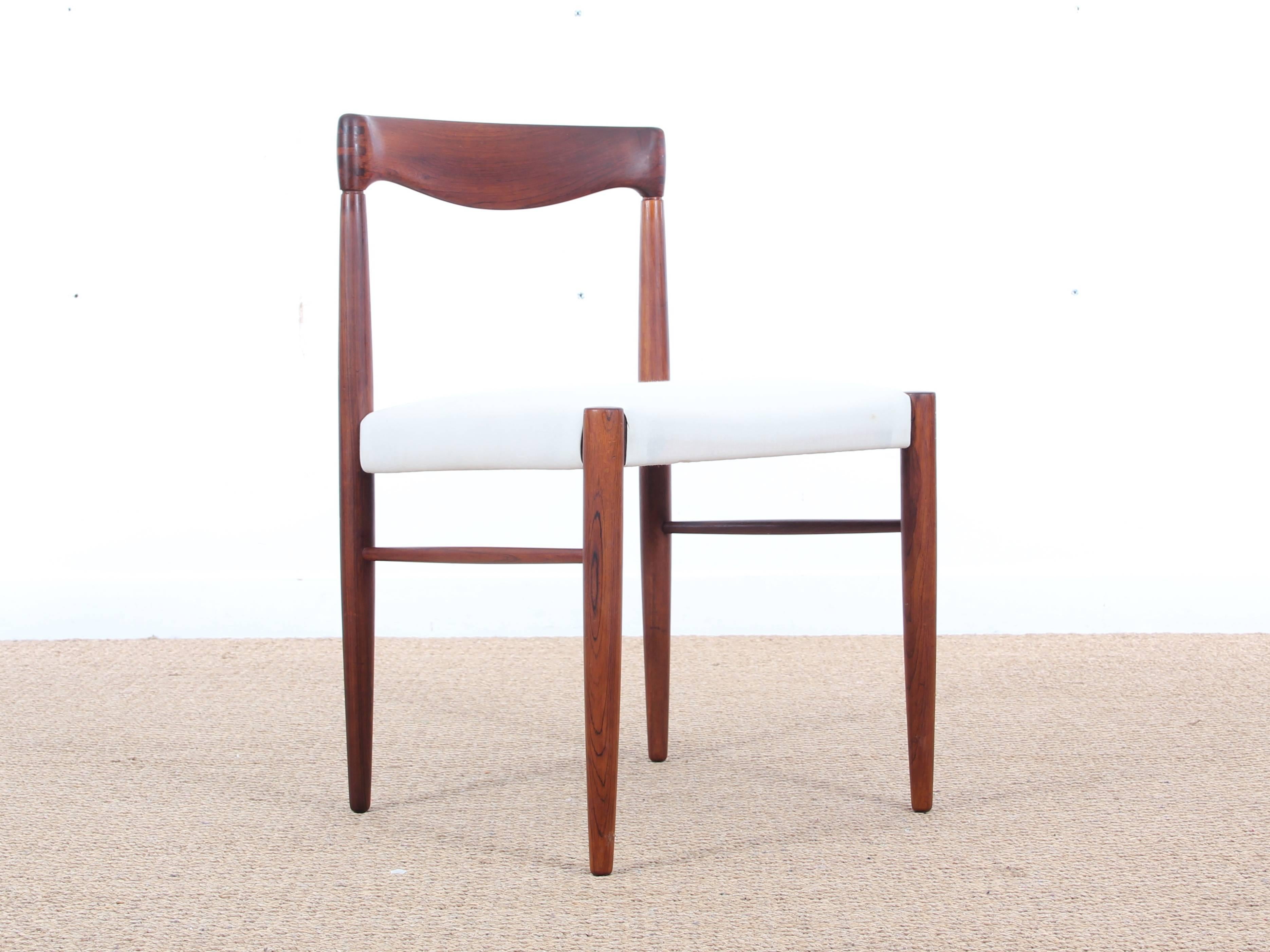 Danish Mid-Century Modern Set of Four Chairs in Rio Rosewood by H. W. Klein 2