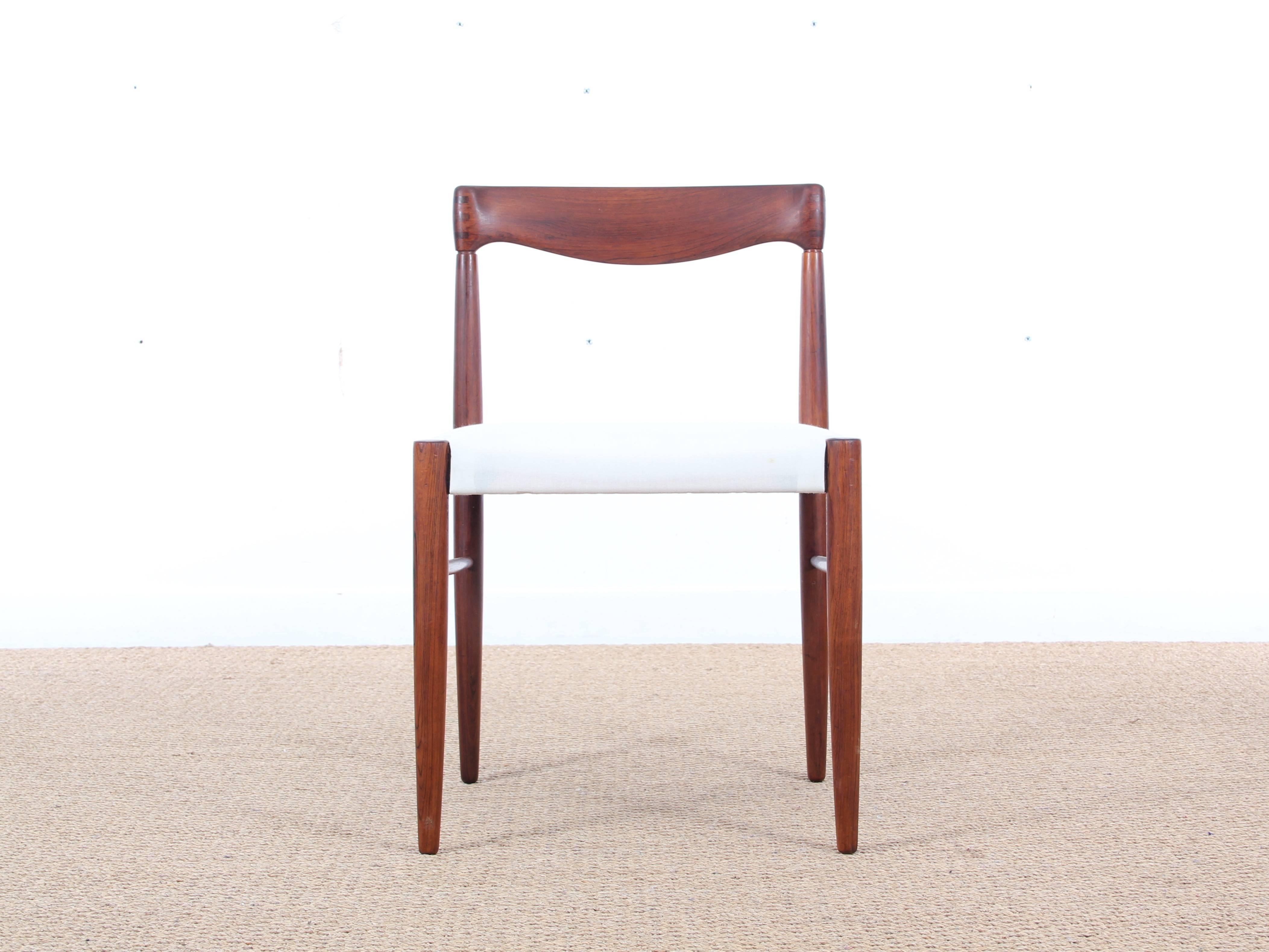 Danish Mid-Century Modern Set of Four Chairs in Rio Rosewood by H. W. Klein In Excellent Condition In Courbevoie, FR